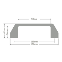 50-211-3SS MODULAR SOLUTIONS 120 BLACK NYLON PULL HANDLE STAINLESS STEEL HARDWARE 26MM X 137MM X 41MM